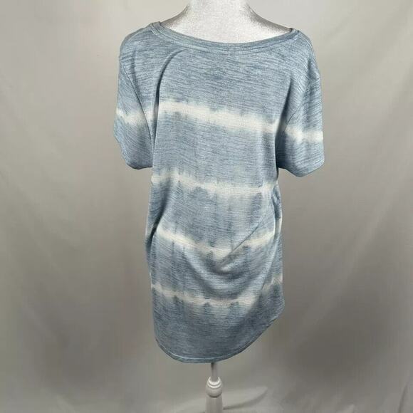 Market & Spruce Stitch Fix Blue White Short Sleeve Blouse Top Medium Casual - Picture 2 of 4